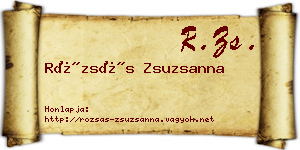 Rózsás Zsuzsanna névjegykártya